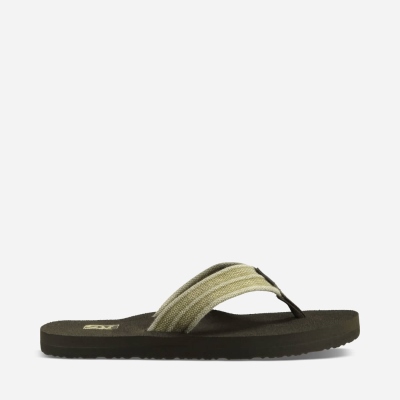 Teva Mush II Canvas - Men's Teva Flip Flops - Coffee | India (PLZB46012)